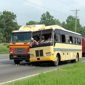 Caminhão bate em ônibus