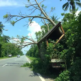 Queda de árvore na Rodovia Anchieta